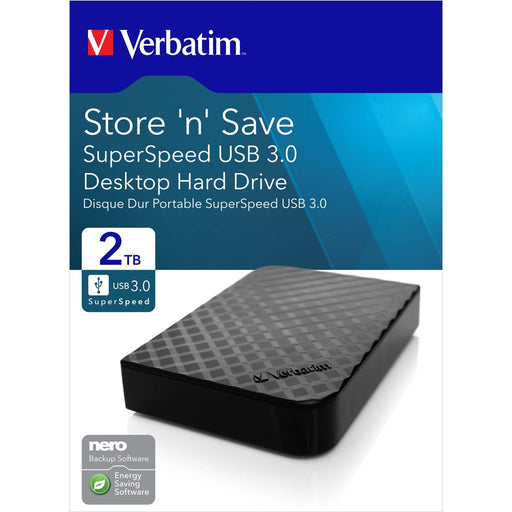 Produktbild externe HDD-Festplatte - Verbatim Festplatte 2TB USB3.0 Extern,8,89cm(3,5Z) VERBATIM 47683