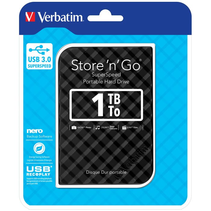 Verbatim Festplatte 1TB USB3.0 Extern,6,35cm(2,5Z) VERBATIM 53194