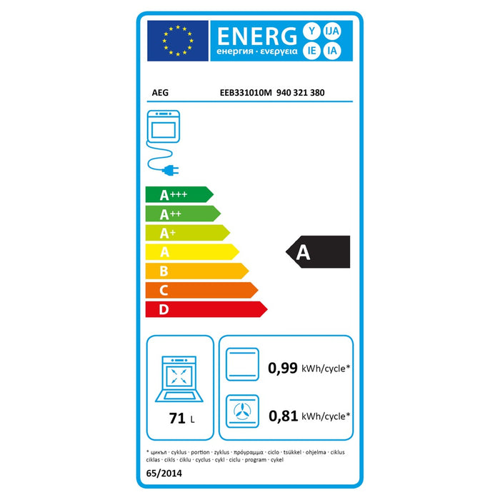 Electrolux AEG MDA EB-Herdset CARAT EEB331010M+IEB64030X HC13M40I5R