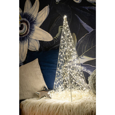 LED-Pyramide Metallrahmen mit Lichterkette warmweiß 578645