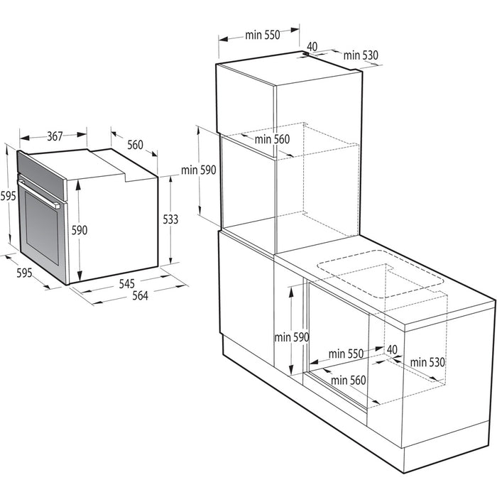 Gorenje EB-Backofen Pyrolyse/Dampf Heißluft,ExtraSteam BPS 6737 E14X