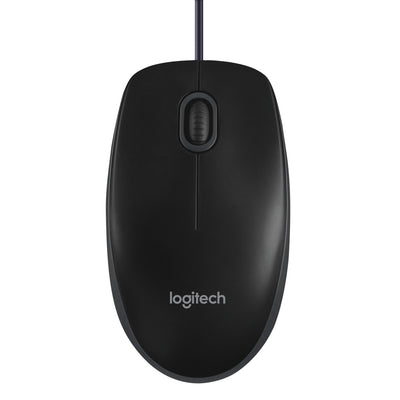 B100 optische USB-Maus schwarz (800 DPI, kabelgebunden, beidhändig)