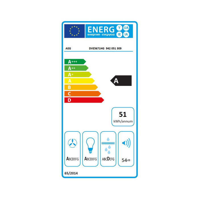 Electrolux AEG MDA Wand-Haube 3Stufen,60cm,sw/eds DVE5671HG