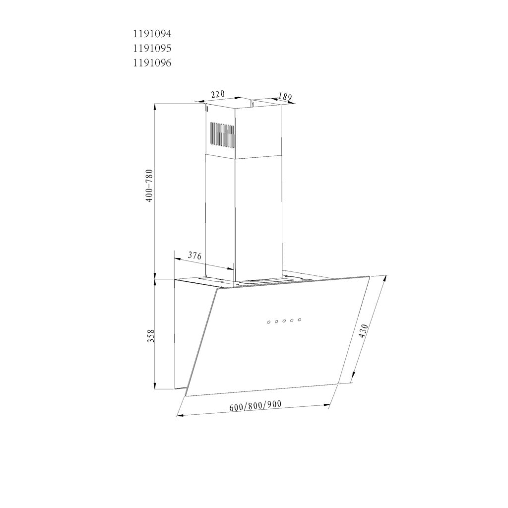 Produktbild Wandhaube - Amica KHF 664 630 S Dunstabzugshaube wandmontiert schwarz 620 m³/h A