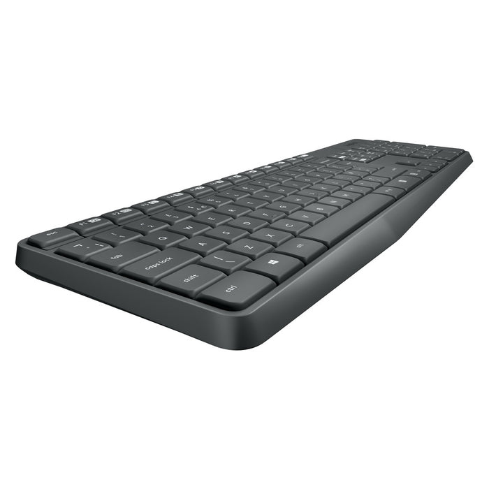 Logitech MK235 Wireless Keyboard and Mouse Combo Tastatur USB QWERTY US International Grau