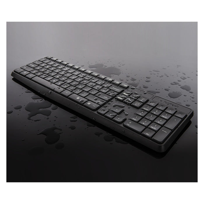 Logitech MK235 Wireless Keyboard and Mouse Combo Tastatur USB QWERTY US International Grau