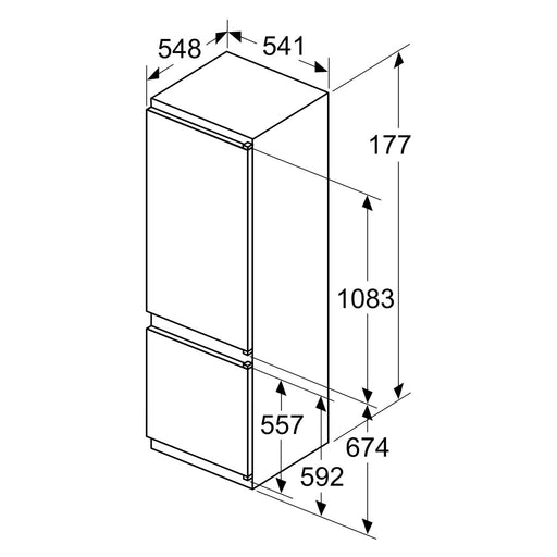 Produktbild Einbaukühlgefrierkombination - Siemens EB-Kühl/Gefrierkombi KI87VVSE0