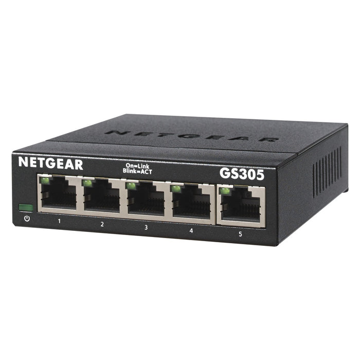 NETGEAR GS305 Switch 5 Port Gigabit Ethernet LAN Switch (Plug-and-Play Netzwerk Switch, LAN