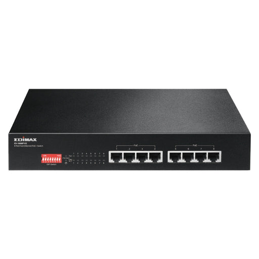 Produktbild Netzwerk-Switch - Edimax ES-1008P V2 Netzwerk-Switch Fast Ethernet (10/100) Power over Ethernet (PoE) Schwarz