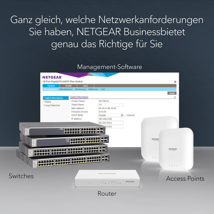NETGEAR GS108E Switch 8 Port Gigabit Ethernet LAN Switch Plus (Managed Netzwerk Switch mit IGMP,