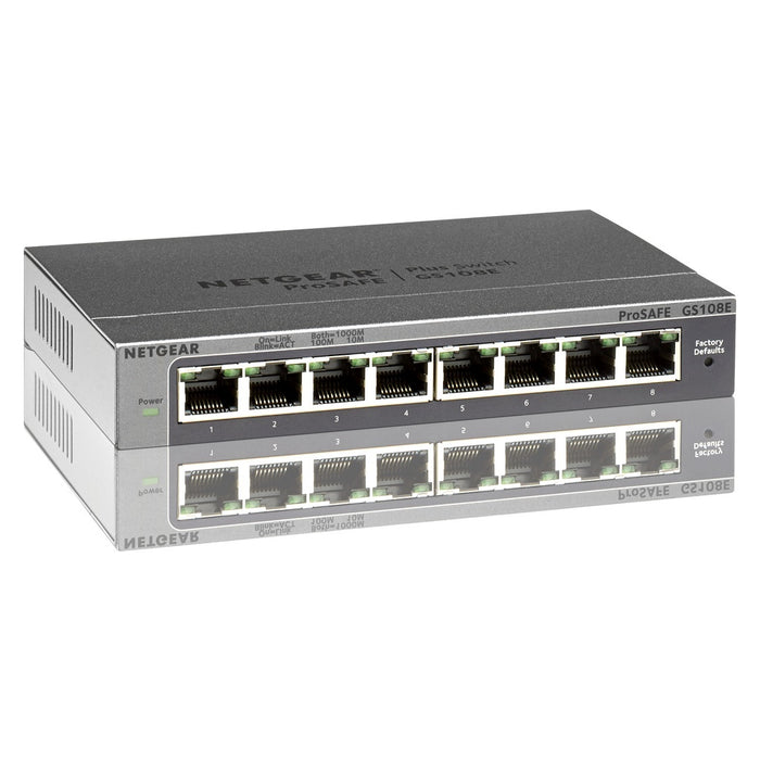 NETGEAR GS108E Switch 8 Port Gigabit Ethernet LAN Switch Plus (Managed Netzwerk Switch mit IGMP,