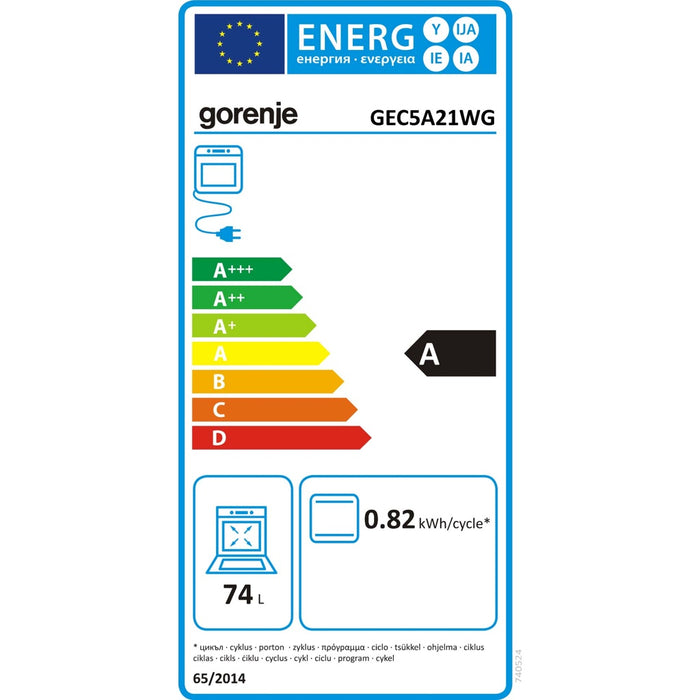 Gorenje Elektroherd O/U/Grill,74L GEC5A21WG ws