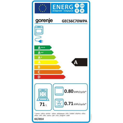 Produktbild Einbaubackofen - Gorenje Elektroherd Heißluft,71L GECS6C70WPA