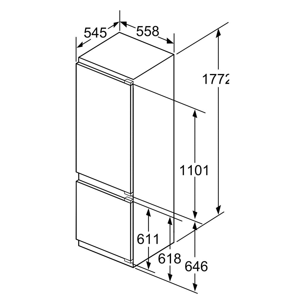 Produktbild Einbaukühlgefrierkombination - Siemens EB-Kühl/Gefrierkombi IQ500 KI87SADE0