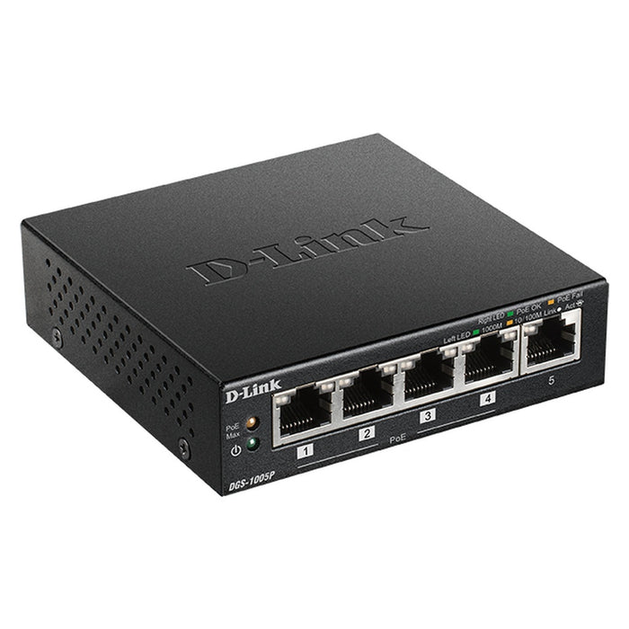 D-Link DGS-1005P Netzwerk-Switch Unmanaged L2 Gigabit Ethernet (10/100/1000) Power over Ethernet