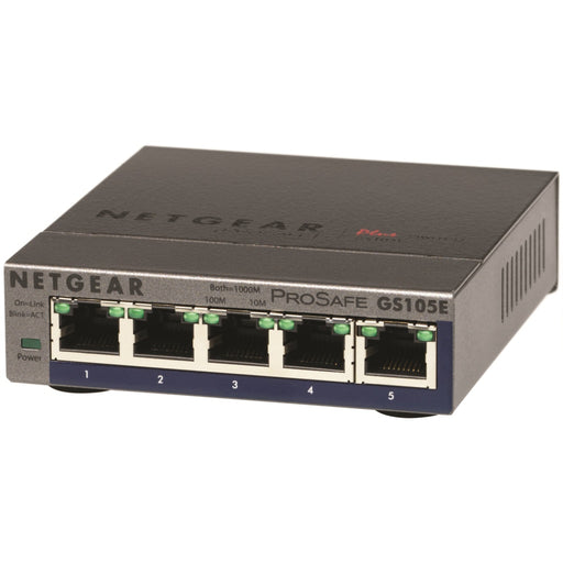 Produktbild Netzwerk-Switch - NETGEAR GS105E-200PES Netzwerk-Switch Managed L2/L3 Gigabit Ethernet (10/100/1000) Grau