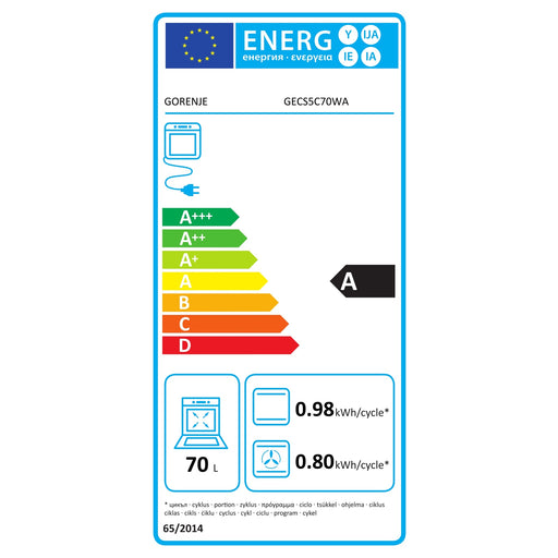 Produktbild Elektro-Herd-Set - Gorenje Elektroherd Heißluft,70L GECS5C70WA