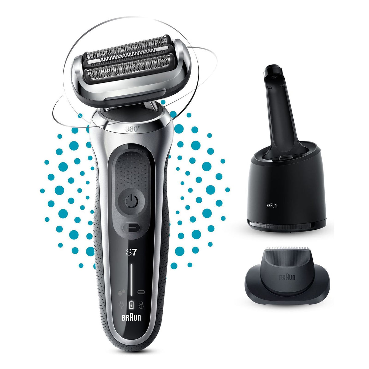 Produktbild Gesichtshaarrasierer - BRAUN Rasierer Braun Serie 7 + Reinigungsstation
