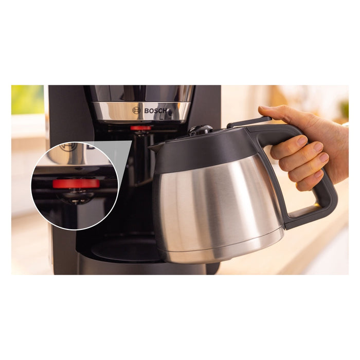 Bosch MyMoment TKA6M273 Filterkaffeemaschine mit Thermoskanne 1,1 l 1000 W Schwarz / Edelstahl