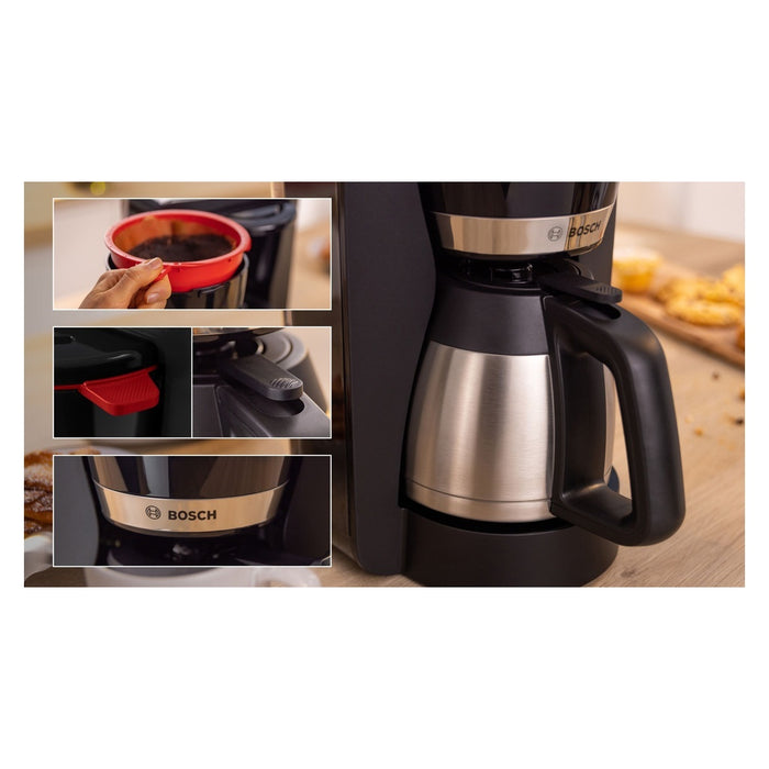 Bosch MyMoment TKA6M273 Filterkaffeemaschine mit Thermoskanne 1,1 l 1000 W Schwarz / Edelstahl