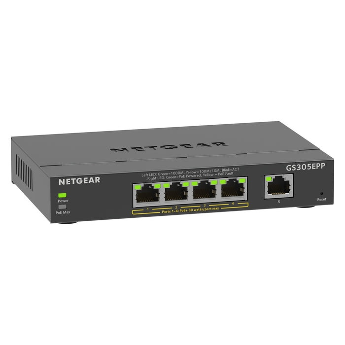 NETGEAR 5-Port Gigabit Ethernet High-Power PoE+ Plus Switch (GS305EPP) Managed L2/L3 Gigabit