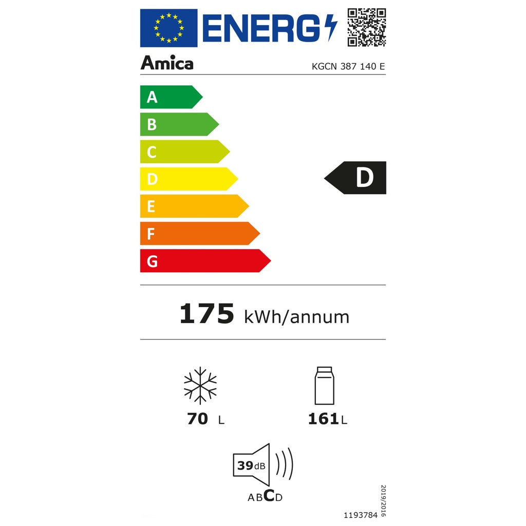 Produktbild Einbaukühlschrank - Amica Kühl/Gefrierkombi VitControlPlusLinie KGCN 387 140 E