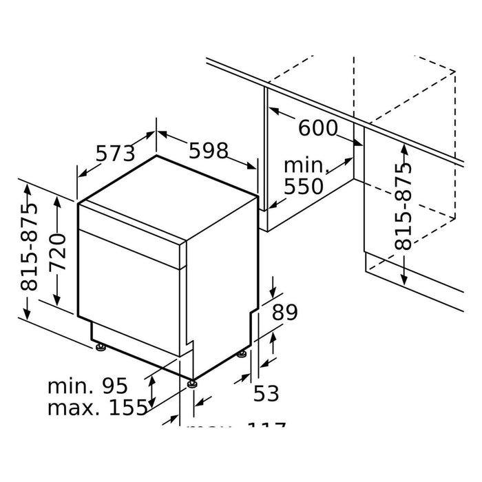 Bosch Serie 4 SMU4HTS00E Geschirrspüler unterbaufähig 60cm 13 Maßgedecke D