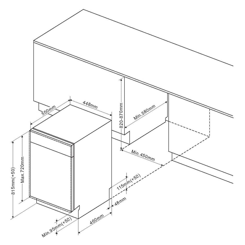 Produktbild vollintegrierbarer Geschirrspüler - Amica EGSPV 587 915 Geschirrspüler vollintegrierbar 45cm 9 Maßgedecke E