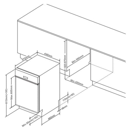 Produktbild teilintegrierbarer Geschirrspüler - Amica EGSP 561 000 E Geschirrspüler teilintegriert 45cm 10 Maßgedecke D