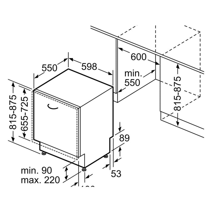 Bosch Serie 2 SMV2HTX02E Geschirrspüler vollintegrierbar 60cm 13 Maßgedecke D