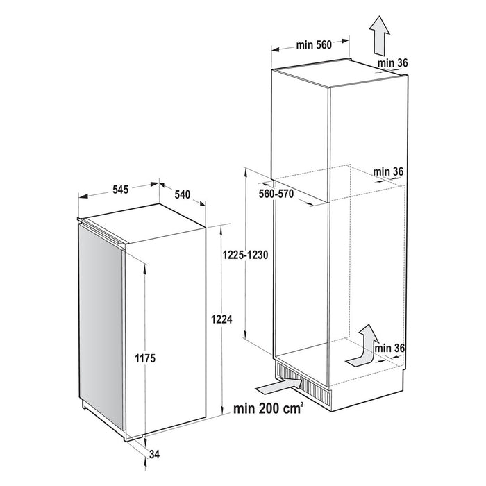 Gorenje EB-Kühlgerät Schlepptür,CrispZone RI412EE1