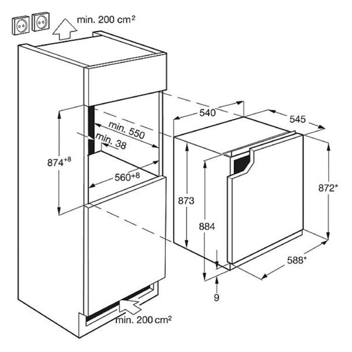 Electrolux AEG MDA EB-Kühlgerät Festtür OSF5O881EE