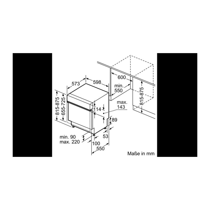 Bosch Serie 4 SMI4ECS08E Einbau-Geschirrspüler 60cm Teilintegriert 14 Maßgedecke B