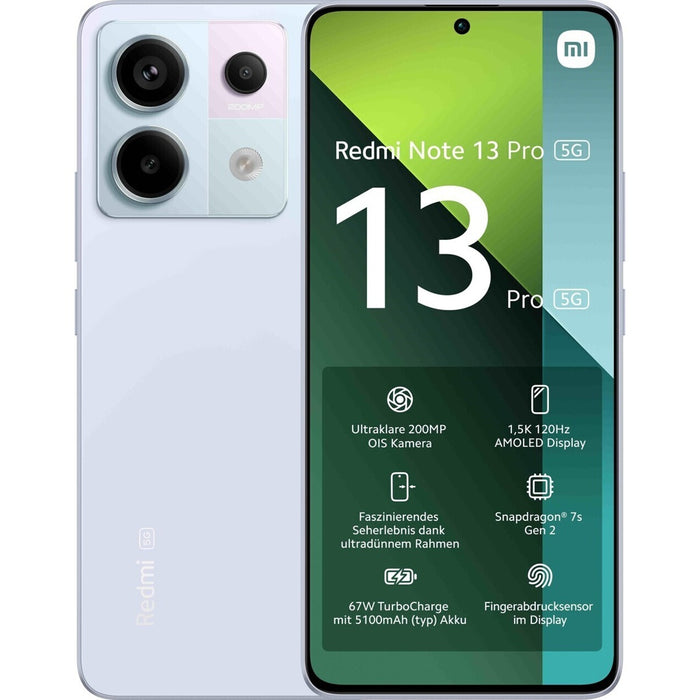 Xiaomi Redmi Note 13 Pro 16,9 cm (6.67) Dual-SIM 5G USB Typ-C 8 GB 256 GB 5100 mAh Violett