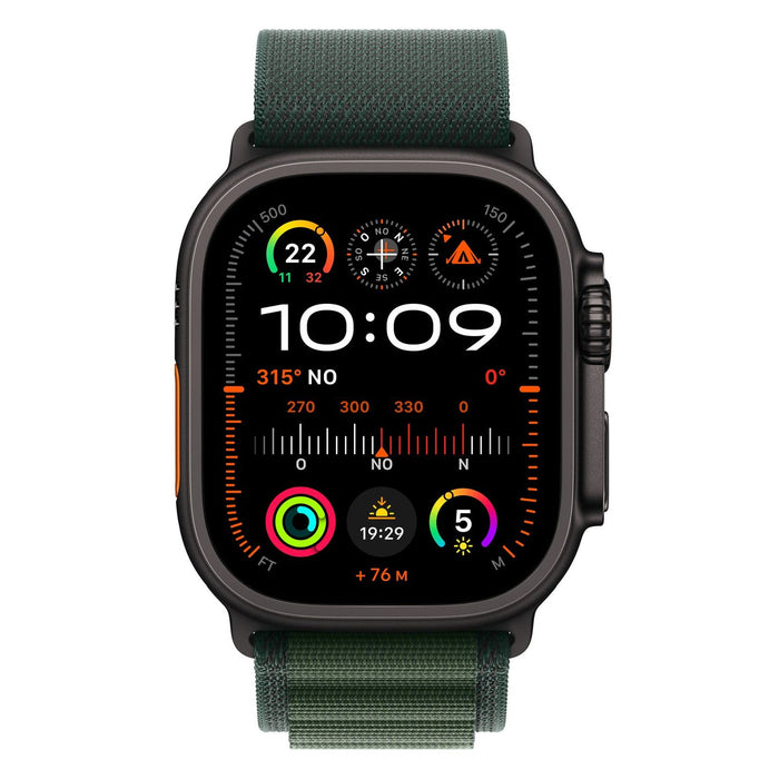 Apple Watch Ultra 2 49mm Titan Schwarz Alpine Loop Dunkelgrün M Cellular GPS
