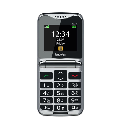 Produktbild Seniorentelefon - Bea-fon Fold10 5,59 cm (2.2) 95 g Schwarz, Silber Seniorentelefon