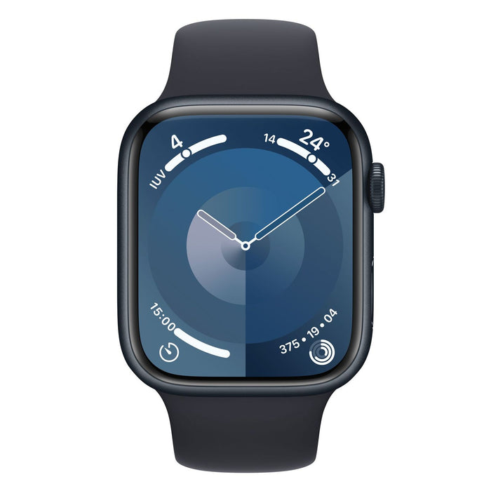 Apple Watch Series 9 45mm GPS + 4G Mitternacht Aluminiumgehäuse mit Sportarmband M/L