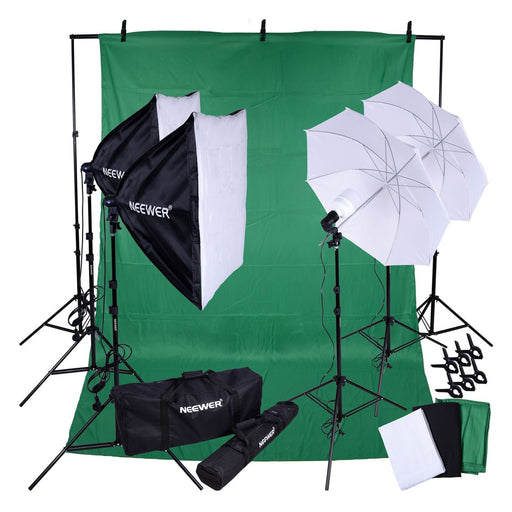 Produktbild Hintergrundsystem - Neewer 8,5 x 10 Fuß Professionelles Fotostudio inkl. Beleuchtung Softbox