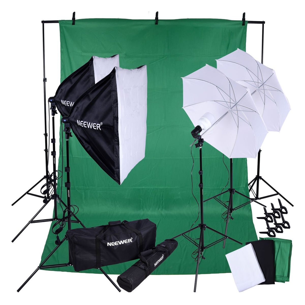 Produktbild Hintergrundsystem - Neewer 8,5 x 10 Fuß Professionelles Fotostudio inkl. Beleuchtung Softbox