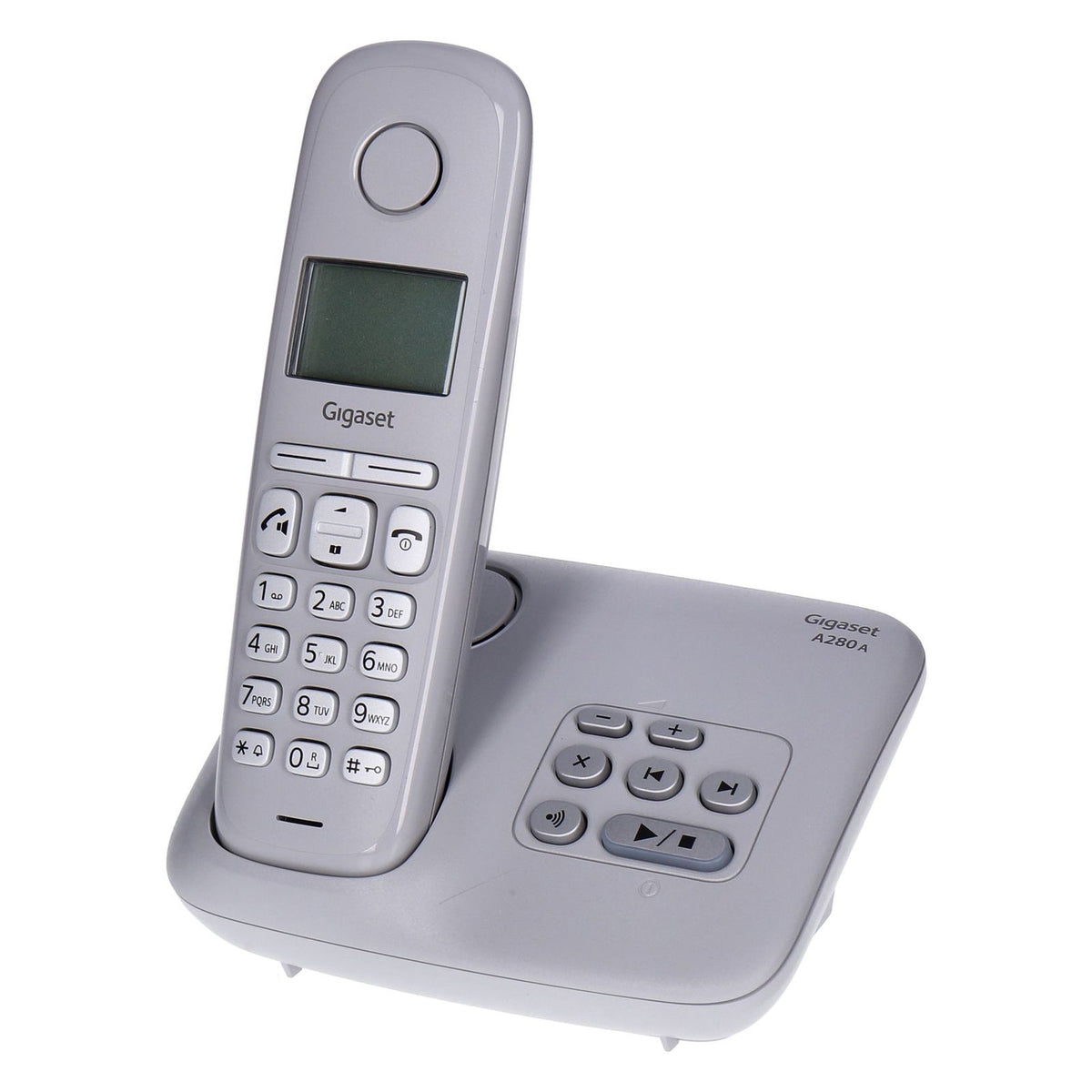 Produktbild Schnurloses DECT-Telefon - Gigaset A280A - Schnurloses Telefon mit Anrufbeantworter, Freisprechfunktion,Grau