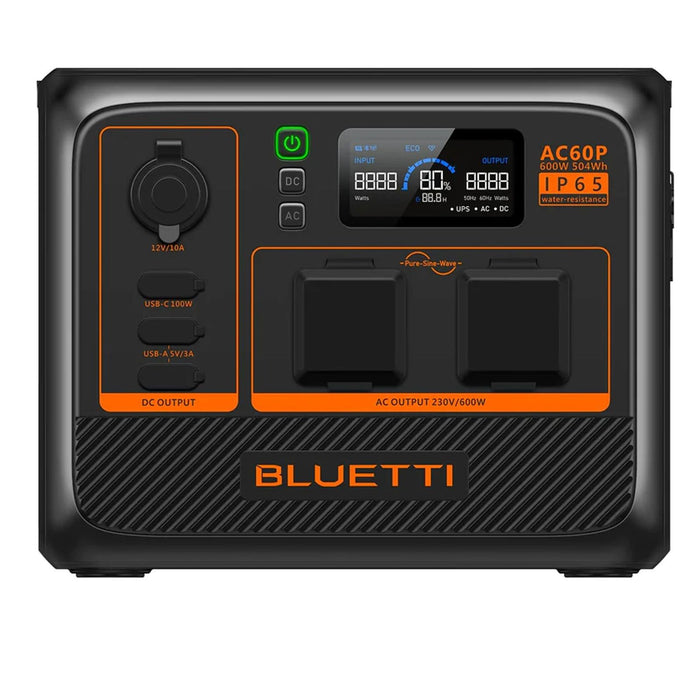 Bluetti AC60P tragbare Powerstation 600 W 504 Wh 9,1 kg 0% MwSt. (gem. § 12 Abs. 3 UStG)