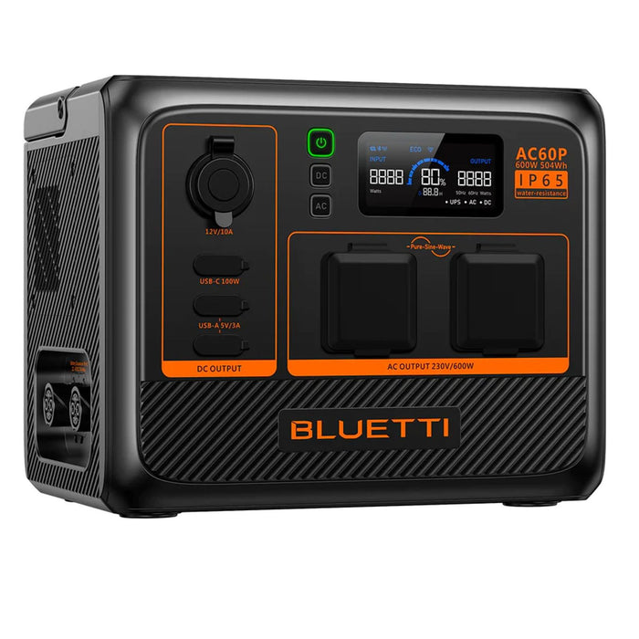 Bluetti AC60P tragbare Powerstation 600 W 504 Wh 9,1 kg 0% MwSt. (gem. § 12 Abs. 3 UStG)