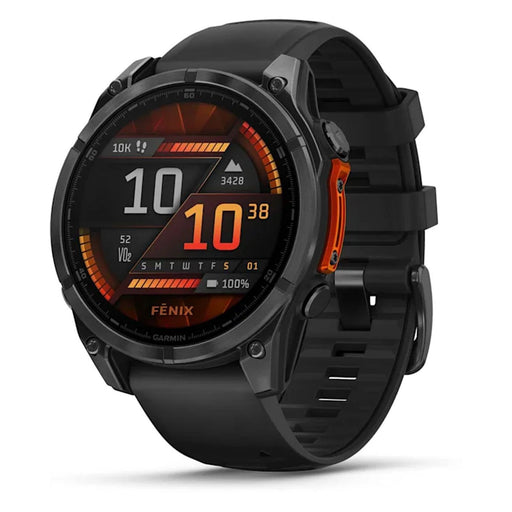 Produktbild Fitnessuhr - Garmin Fenix 8 3,56 cm (1.4) AMOLED 47 mm Digital 454 x 454 Pixel Touchscreen Schwarz WLAN GPS