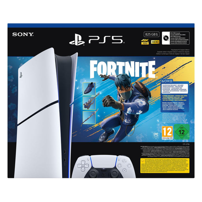 Sony PlayStation 5 Digital Edition - Fortnite Flowering Chaos Bundle 825 GB WLAN Schwarz, Weiß