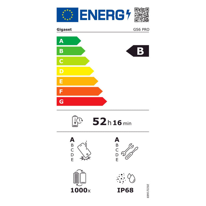Gigaset GS6 PRO 16,9 cm (6.67) Dual-SIM Android 15 5G USB Typ-C 8 GB 128 GB 5300 mAh Schwarz