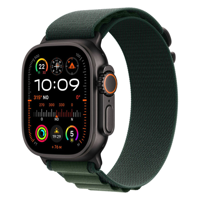 Apple Watch Ultra 2 (2024) 49mm Titan Schwarz Alpine Loop Dunkelgrün M