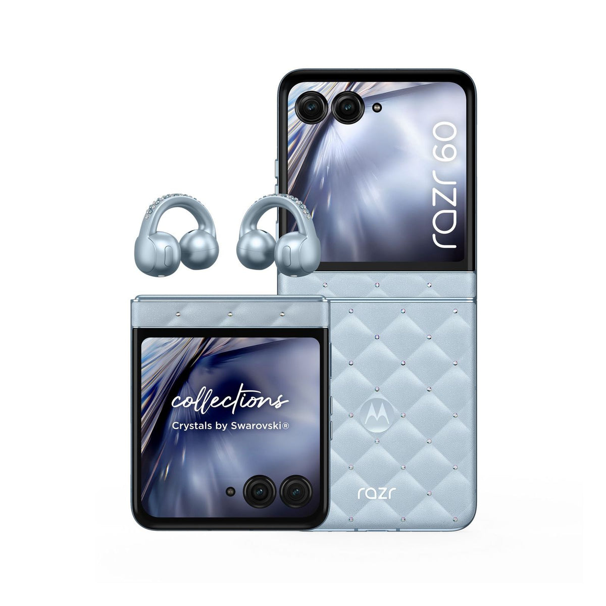 Produktbild Smartphone - motorola razr 60 5G Dual-SIM 256GB PANTONE Melt Crystal by Swarovski + moto buds Loop
