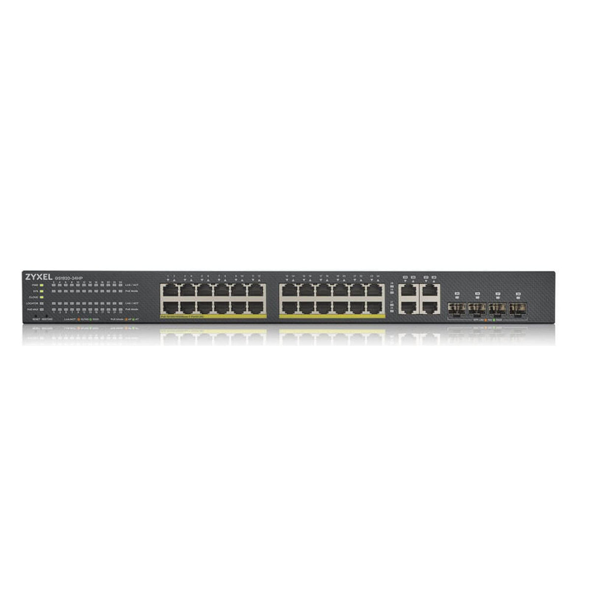 Produktbild Gigabit-Switch - Zyxel GS1920-24HPV2 Managed Gigabit Ethernet (10/100/1000) Power over Ethernet (PoE) Schwarz
