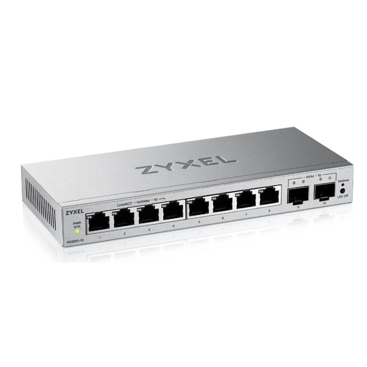 Produktbild Gigabit-Switch - Zyxel GS1200-10v3 Managed L2 Gigabit Ethernet (10/100/1000) Desktop Grau