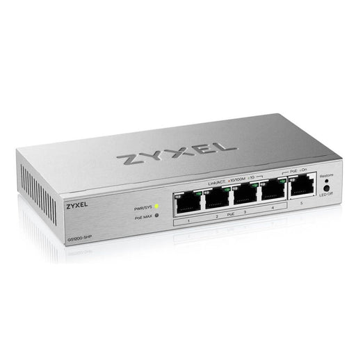 Produktbild Gigabit-Switch - Zyxel GS1200-5HPV3 Managed L2 Gigabit Ethernet (10/100/1000) Power over Ethernet (PoE) Desktop